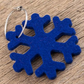 snowflake, ice crystal keychain