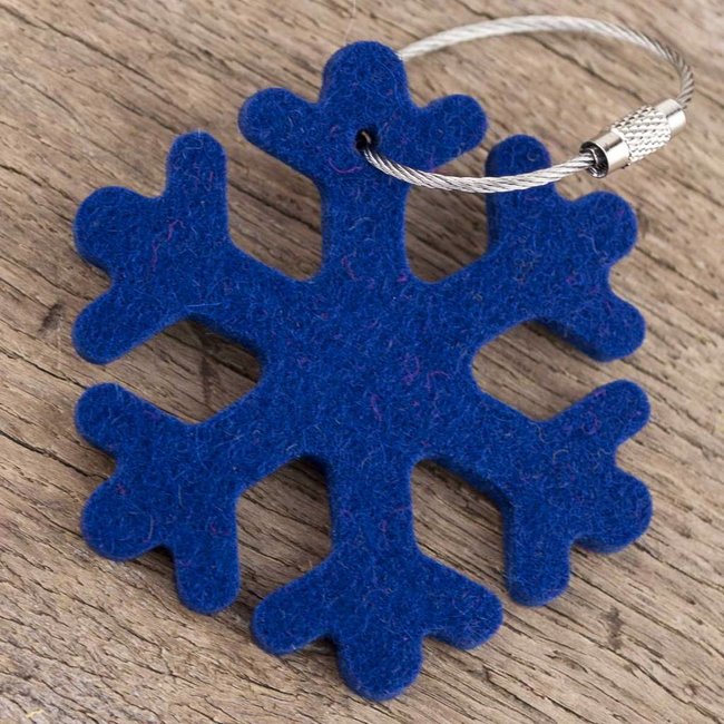 Schneeflocke Schlüsselanhänger aus Filz