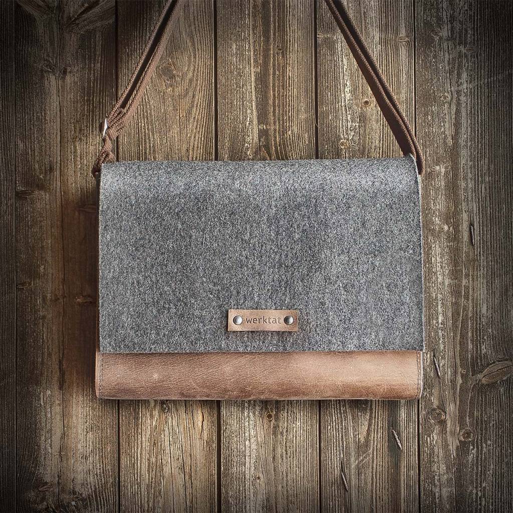 felt and leather bag