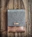 Portrait format satchel bag made of felt & leather