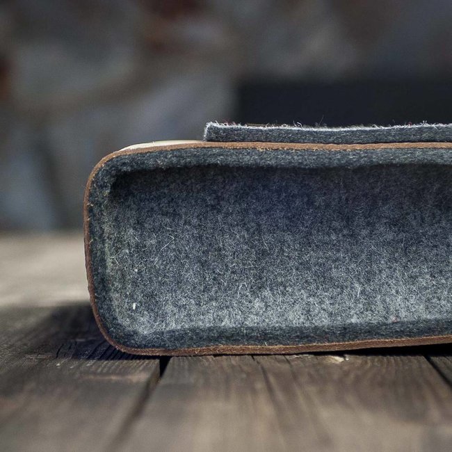 Large messenger bag of wool felt & genuine leather, Crossbody – KARL
