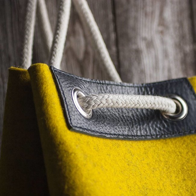 Seesack aus Leder & Filz