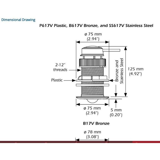AIRMAR Smart Sensor DST810 kunststof intrekbare Triduce 235kHz