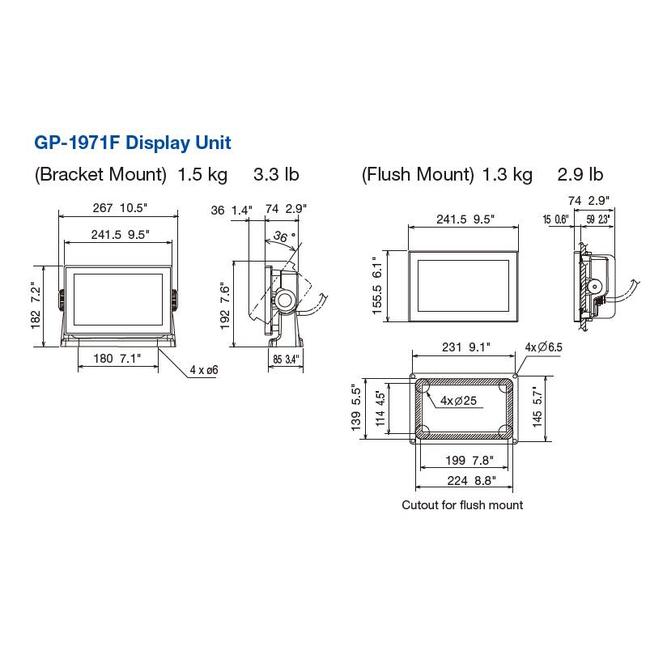 FURUNO GP-1971F 9 inch Kaartplotter met CHIRP Fishfinder /GPS/WAAS