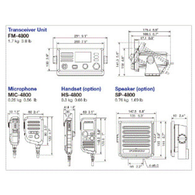 FURUNO FM-4800B Marine VHF RadioTelephone with 5 FEATURES IN 1 DEVICE