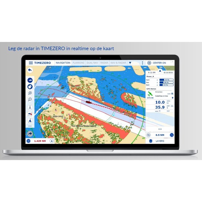 FURUNO RIVER RADAR PC NAVIGATION with  Chart  from TIMEZERO