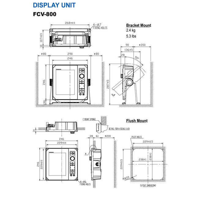 FURUNO FCV-800 TruEcho CHIRP™ Fishfinder/ 8.4" COLOR LCD NIEUW