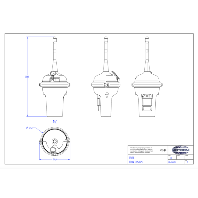 JOTRON  EPIRB - Tron 60GPS with float-free bracket