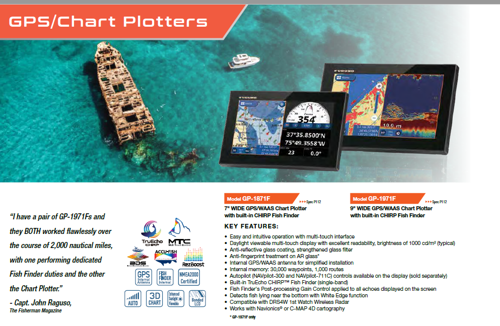 CHART PLOTTERS  WITH  FISHFINDER   GPS  AND  MORE