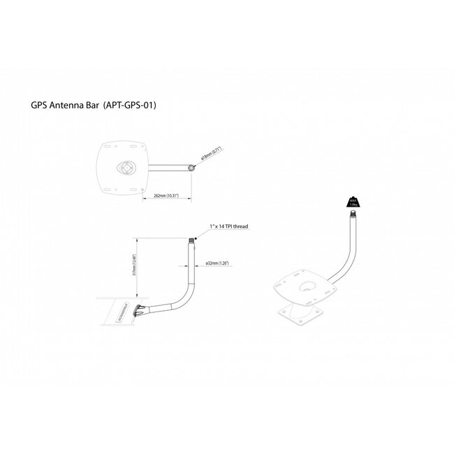 SCANSTRUT APT-GPS-01 Central GPS / VHF Antenna Bar