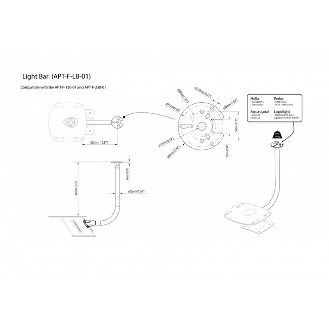 SCANSTRUT APT-F-LB-01 Forward facing central light bar
