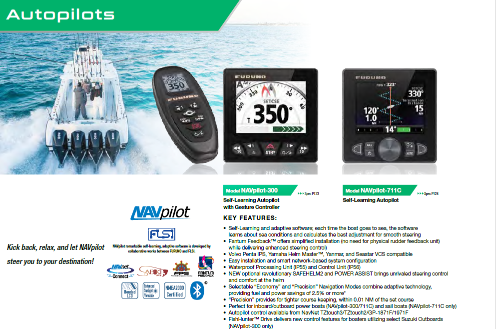 AUTOPILOTS  FOR A VARIETY OF VESSELS