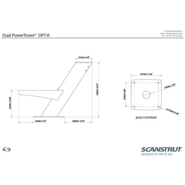 SCANSTRUT DPT-R Modular Dual PowerTower strut for Radome and satcom or camera