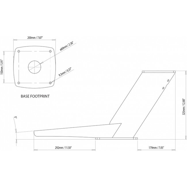 SCANSTRUT DPT-R-COMP Modular Dual PowerTower compact strut for Radome and satcom or camera