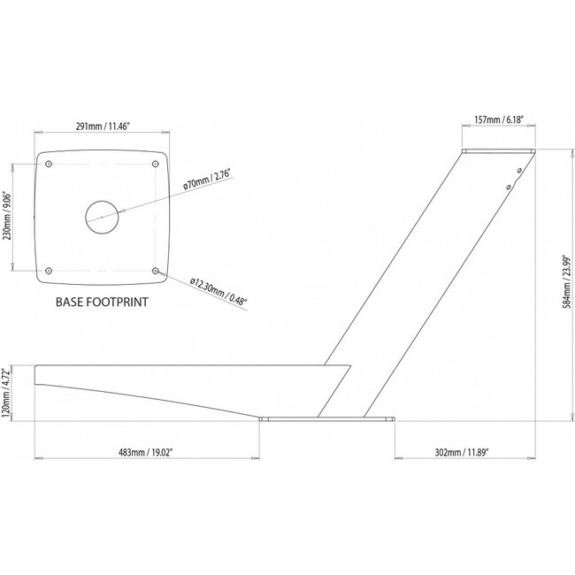 SCANSTRUT DPT-OA Modular Dual PowerTower strut for Open Array and satcom or camera