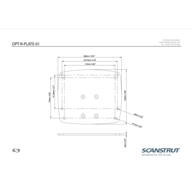 SCANSTRUT DPT-R-PLATE-01 Radome plate 1 for Modular Dual PowerTower