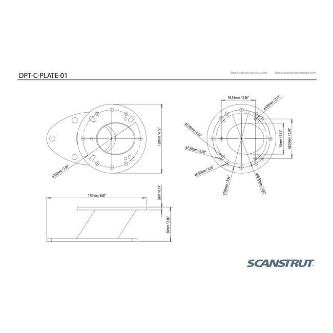SCANSTRUT DPT-C-PLATE-01 Camera plate 1 for modular Dual PowerTower