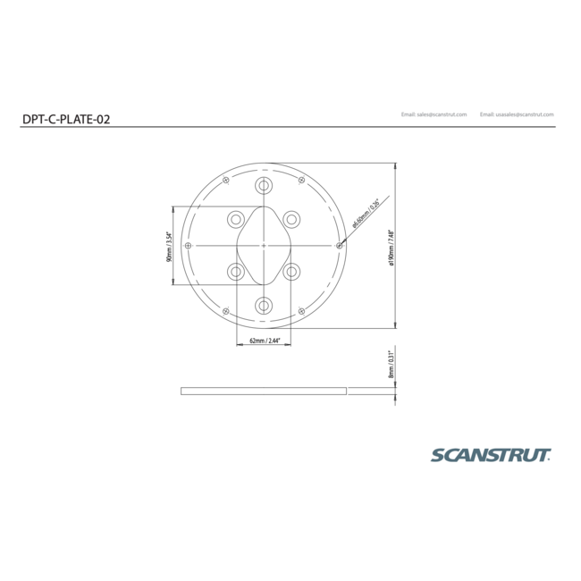 SCANSTRUT DPT-C-PLATE-02 Camera plate 2 for modular Dual PowerTower