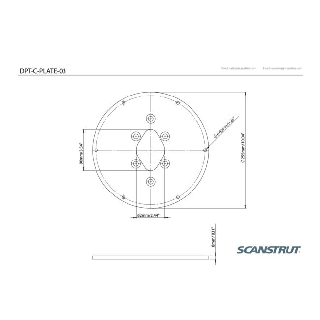 SCANSTRUT DPT-C-PLATE-03 Camera plate 3 for modular Dual PowerTower