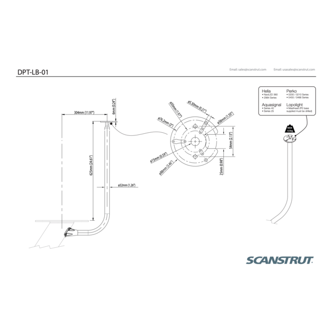 SCANSTRUT DPT-LB-01 Central Lightbar 1 for modular Dual PowerTower