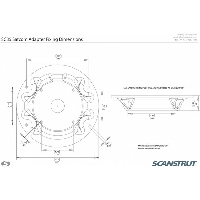 SCANSTRUT SC35 Satcom Antenna Mount