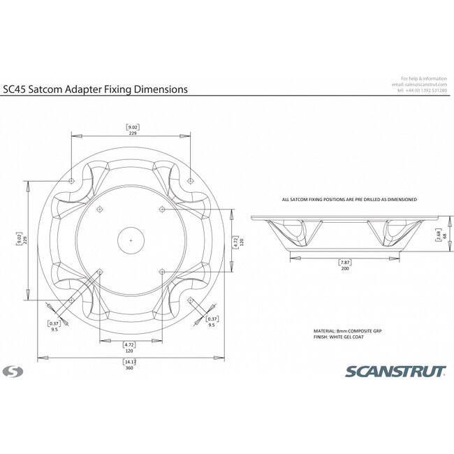 SCANSTRUT SC45 Satcom Antenna Mount