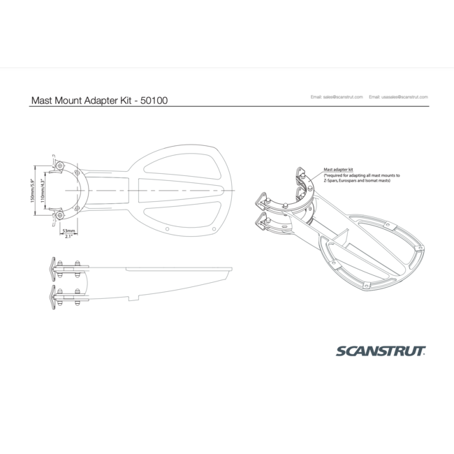 SCANSTRUT 15001 Mast Mount replacement foot pack