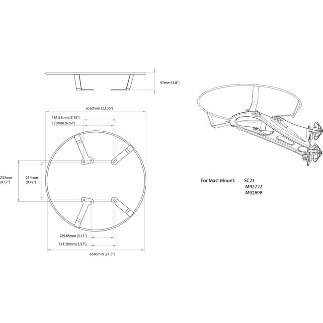 SCANSTRUT SC27 Radar Guard - for M92722 and SC21 mast mounts