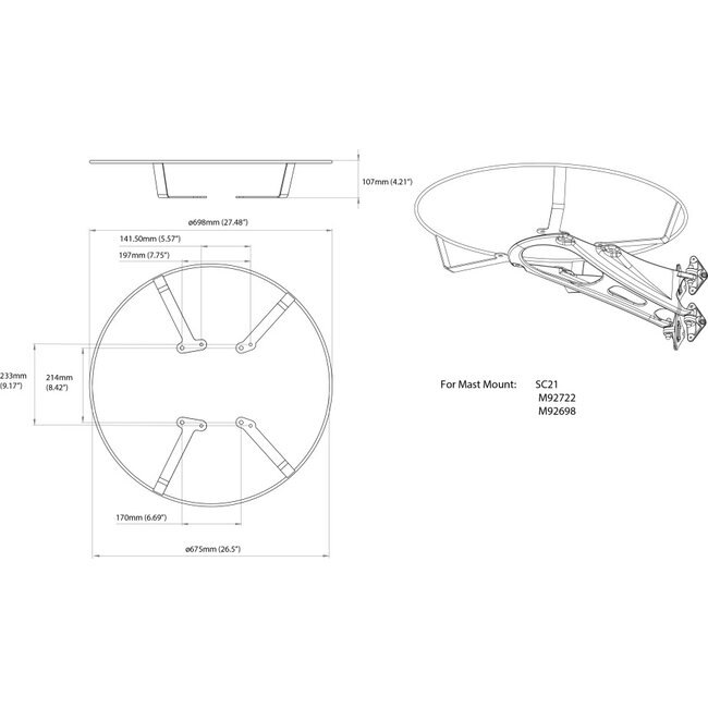 SCANSTRUT SC28 Radar Guard - for all Raymarine 24" radomes