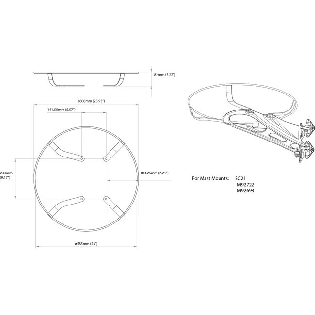 SCANSTRUT SC29 Radar Guard- for M92722 for use in combination with Raymarine Quantum