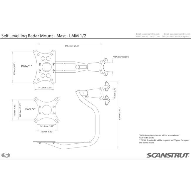 SCANSTRUT LMM-1 Self-levelling radar mount – mast