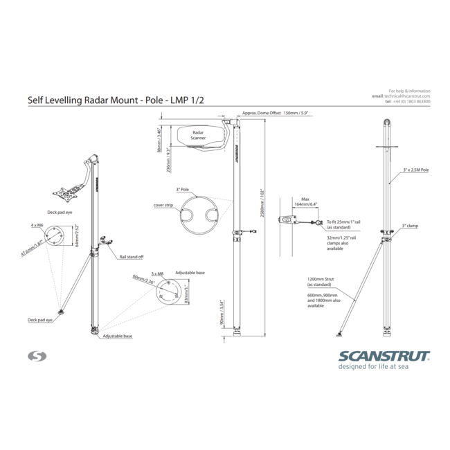 SCANSTRUT LMP-1 Self-levelling radar mount – pole