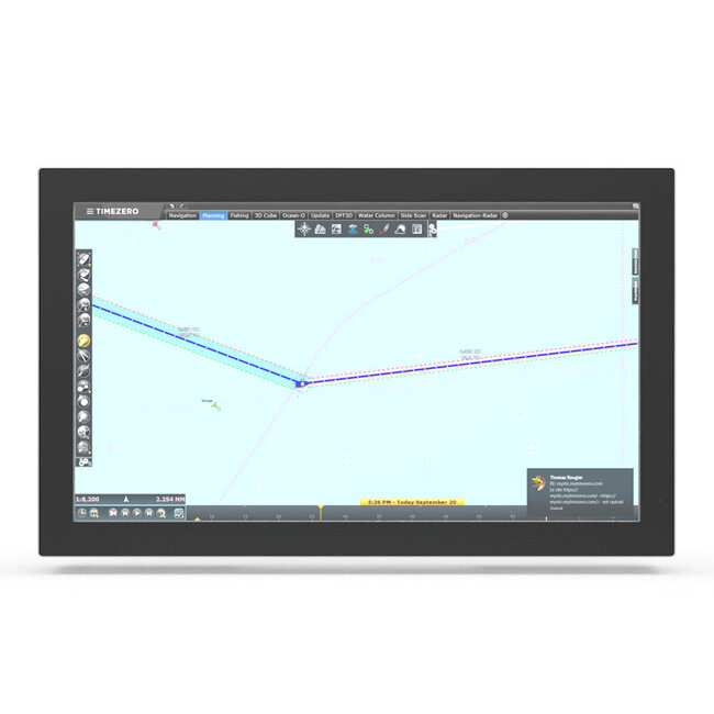 Nottrot N-line N240KG 24" volledig glazen paneelmontage met hoge helderheid, multi-touchscreen, 9-36V, dimmen, optische binding en ontspiegeld glas - DNV-gecertificeerd