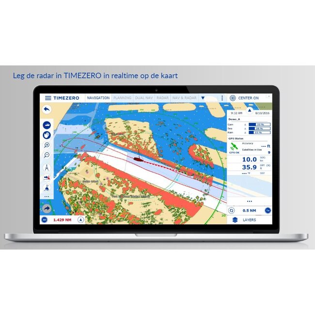 FURUNO FLUSSRADAR  PC NAVIGATION mit Karte von TIMEZERO