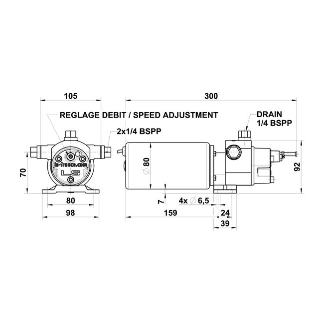 FURUNO Links/rechts strom Hyraulikpumpe RV1. Elektrische Hydraulikpumpe für FURUNO Autopiloten 