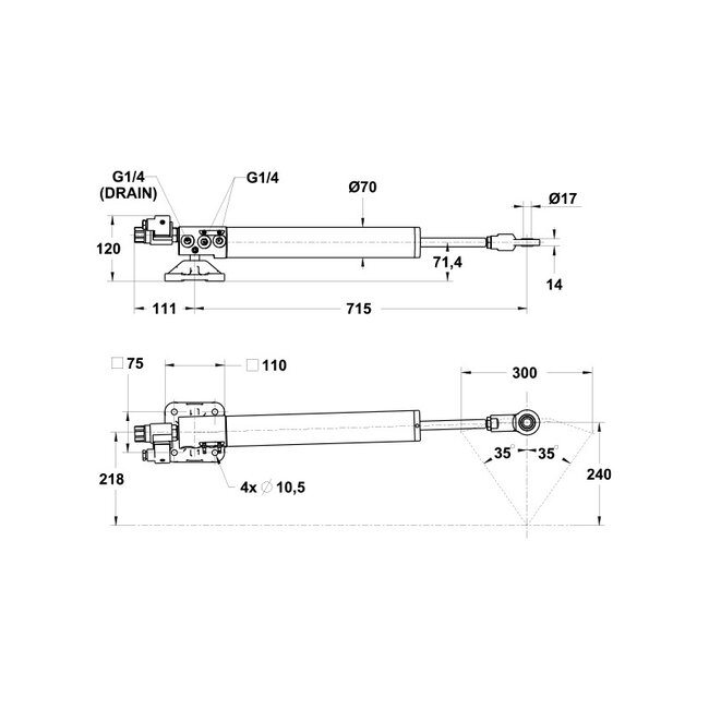 FURUNO Hydraulische lineare aandrijving 50ST20 NEWAVE 700 kp