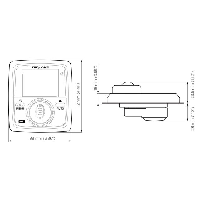 ZIPWAKE Series 750S PRO recht kitbox trimsysteem