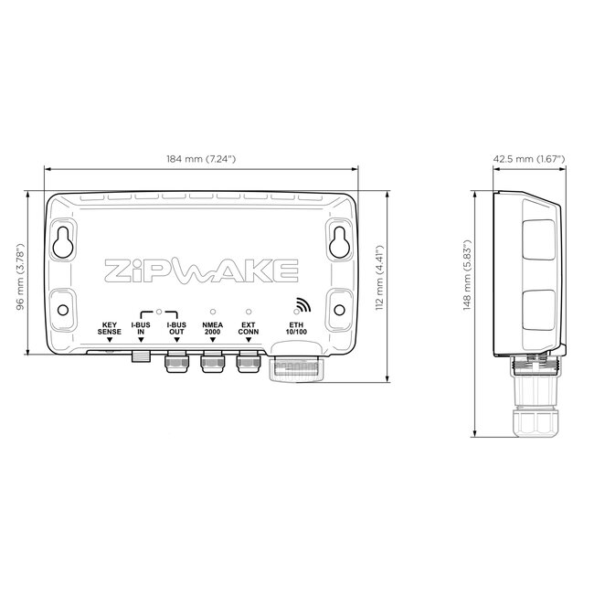 ZIPWAKE Series 1000E integratormodule rechte kit box