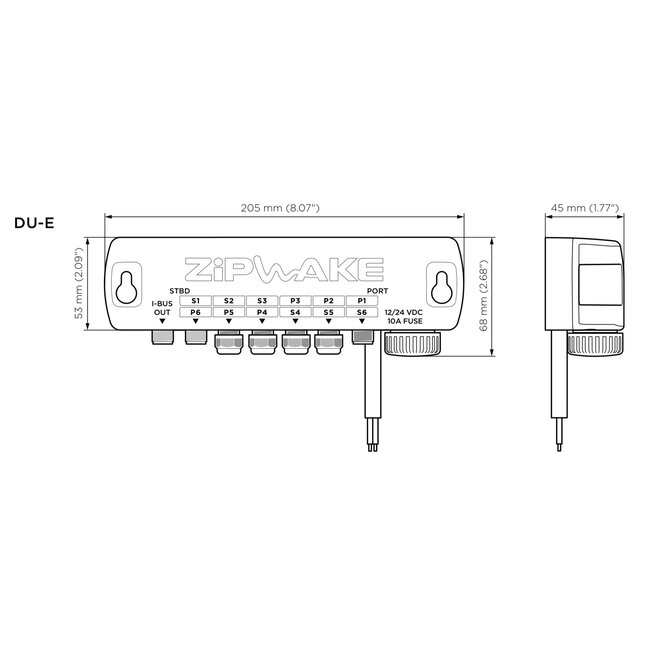 ZIPWAKE Series 1000E straight kit box trim system
