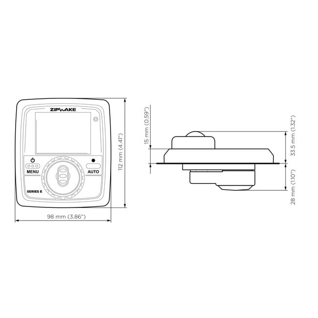 ZIPWAKE Series 1000E straight kit box trim system