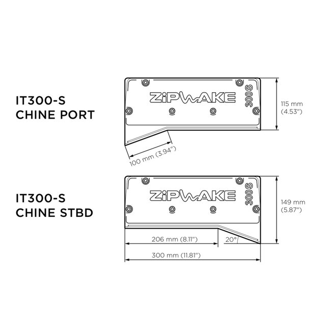 ZIPWAKE Series 300S chine kit box trim system