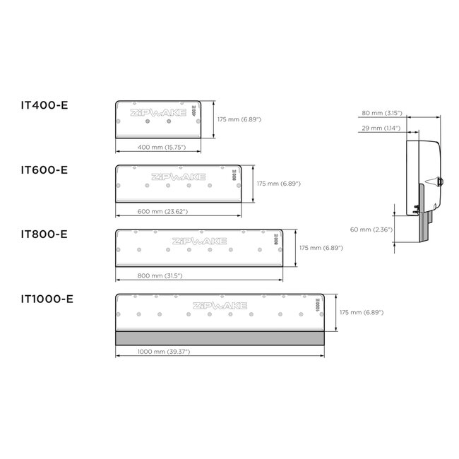 ZIPWAKE Serie 400E Straight Kit Box Trim System