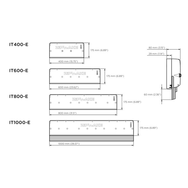ZIPWAKE Serie 600E Straight Kit Box Trimsysteem