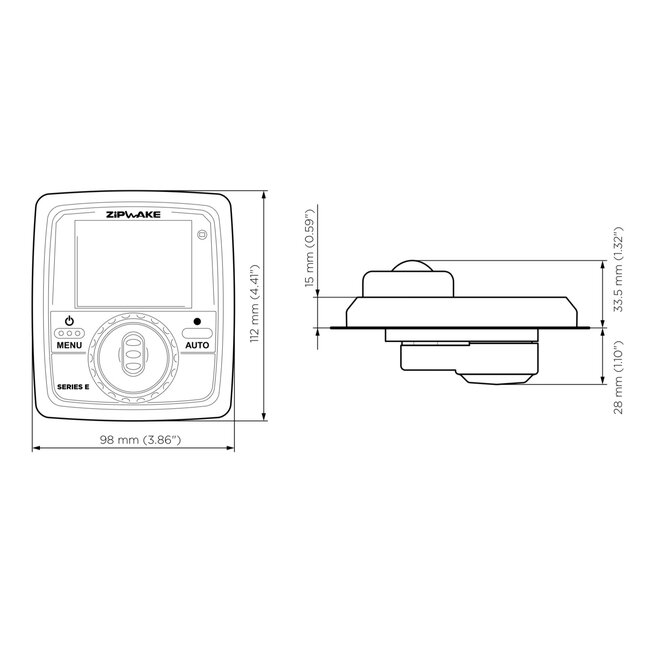 ZIPWAKE Serie 600E Straight Kit Box Trimsysteem