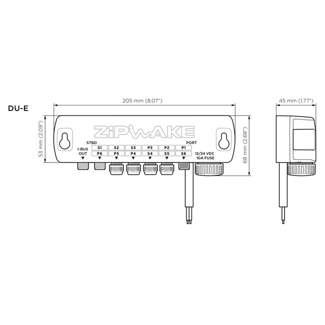 ZIPWAKE Serie 600E Straight Kit Box Trimsysteem