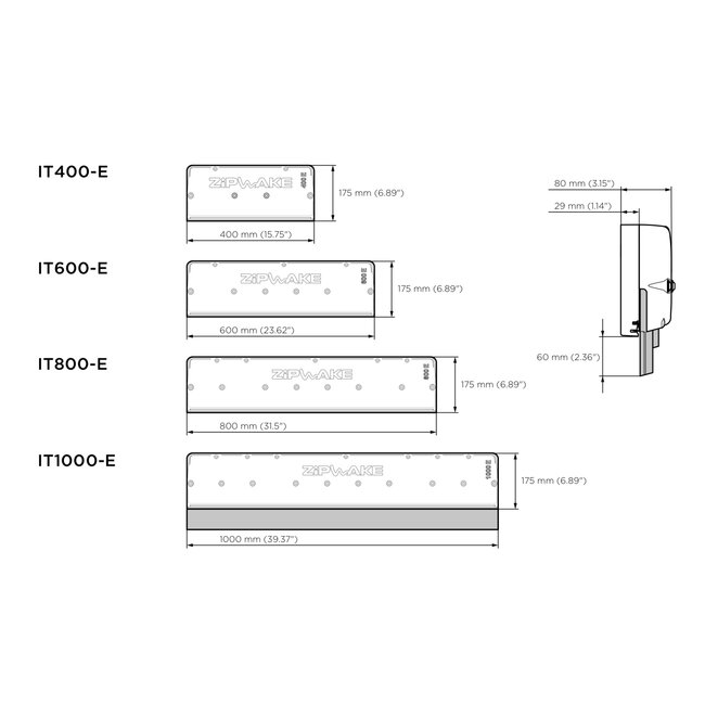 ZIPWAKE Serie 800E Integrator Module Straight Kit Box Trimsysteem