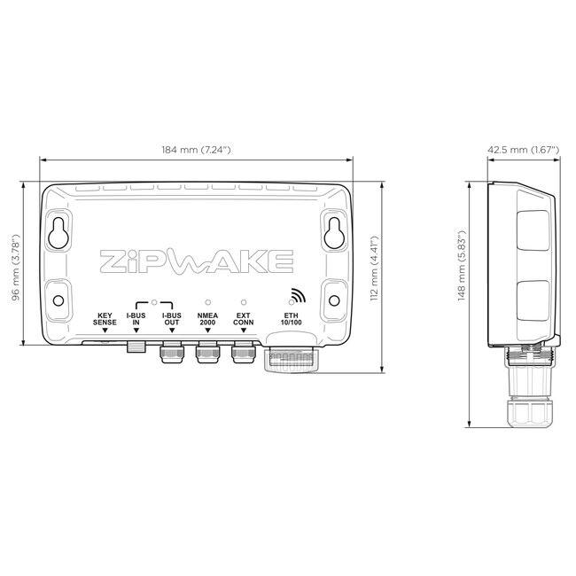 ZIPWAKE Series 1000E PRO Integrator Module Straight Kit Box Trim System