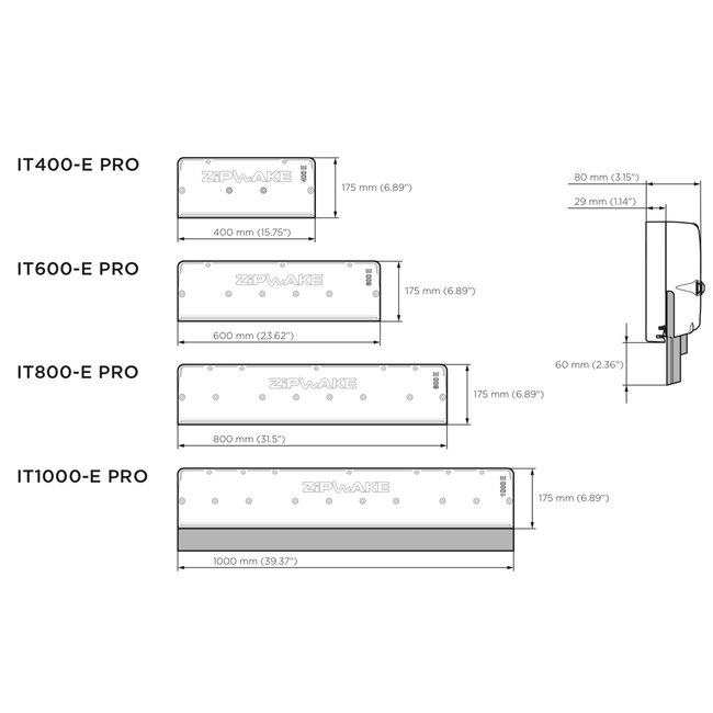 ZIPWAKE Serie 1000E PRO Integrator Module Straight Kit Box Trimsysteem