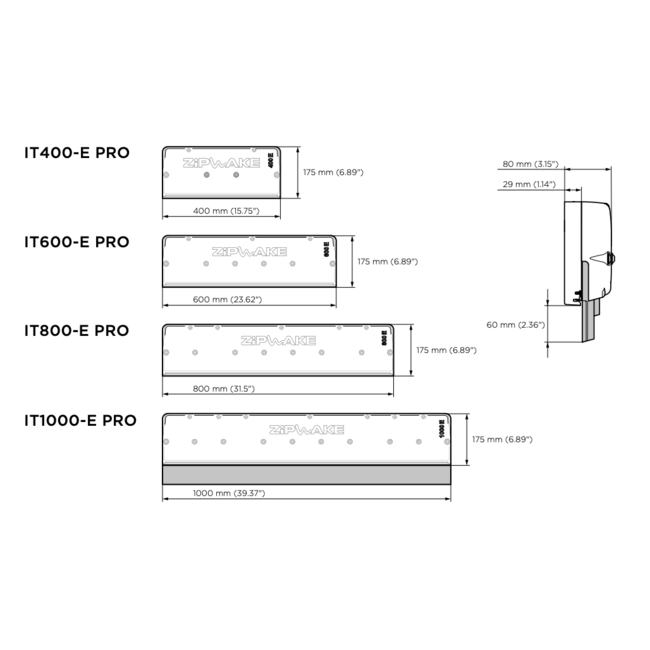 ZIPWAKE Series 600E PRO Straight Kit Box Trim System
