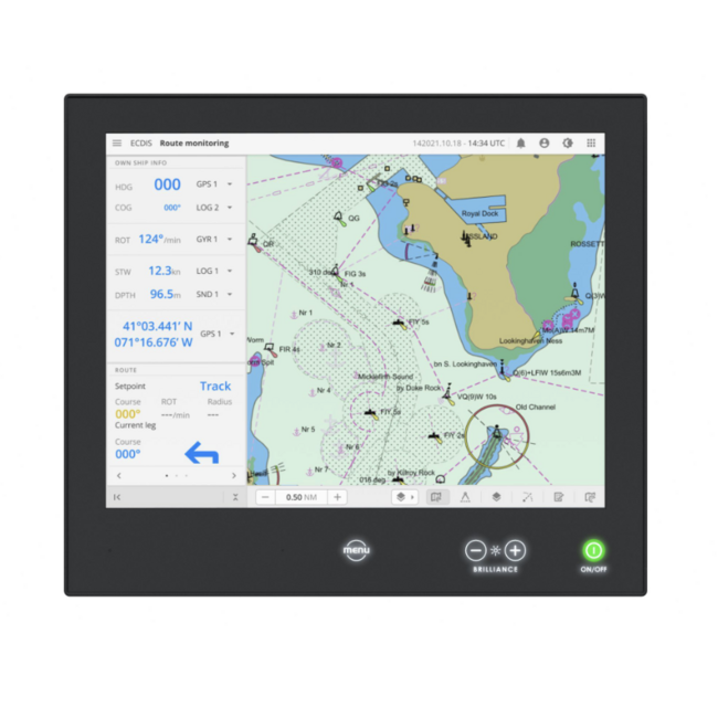 HATTELAND HD 15T27 MMD-MA1FOGP1A 15" Multi-Touch Marine Monitor for Professional Bridge Systems